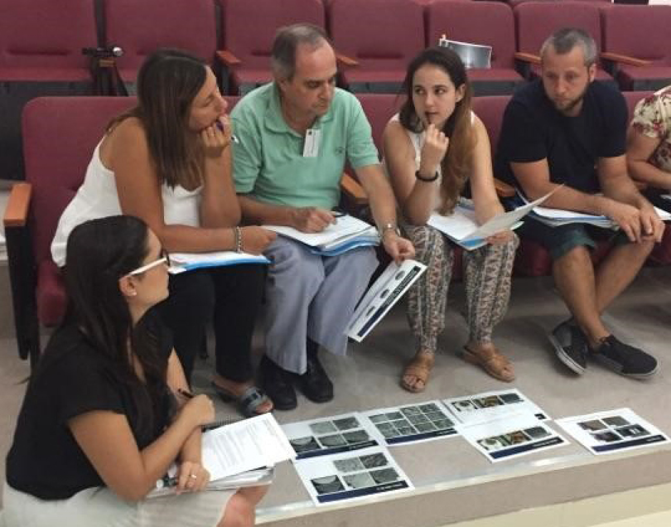 Argentinian participants analyze fuel pellet data in a mock nuclear forensics exercise