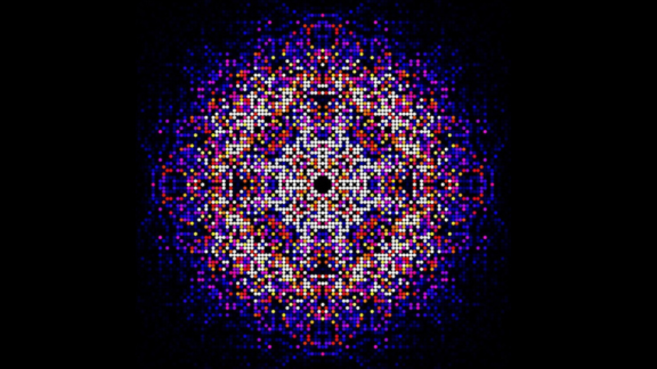 A map of intensities merged using the CrystFEL software.