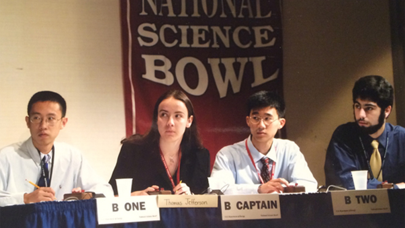 Kay Aull (second from left) on the 2004 National Science Bowl championship team.