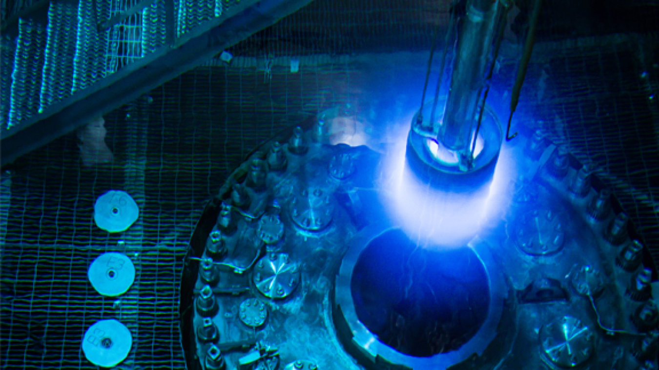 The High Flux Isotope Reactor (HFIR), a DOE user facility at Oak Ridge National Laboratory, provides antineutrinos for the PROSPECT experiment. This photo shows the process of refueling HFIR.