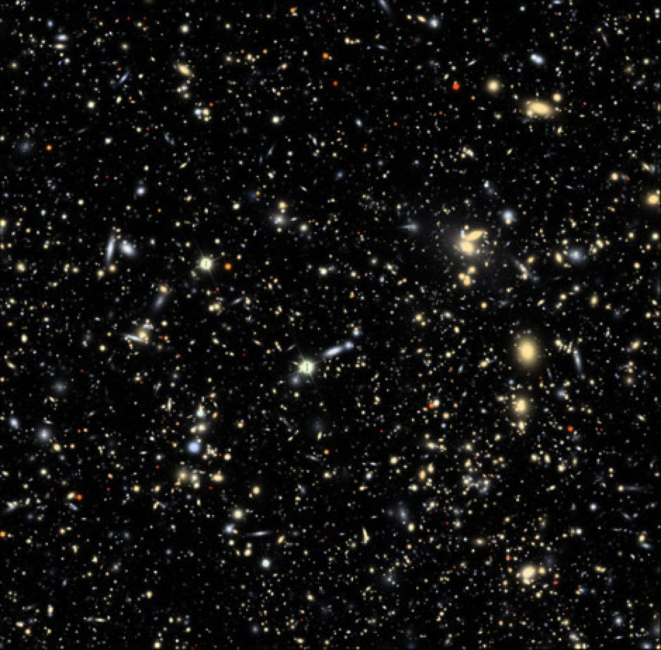 The LSST image simulator produces 'end-to-end' image simulations to verify the scientific performance of the complete LSST system design. This color image, a composite of three individual frames with different filters, shows one 4Kx4K CCD (13 x 13 ar...