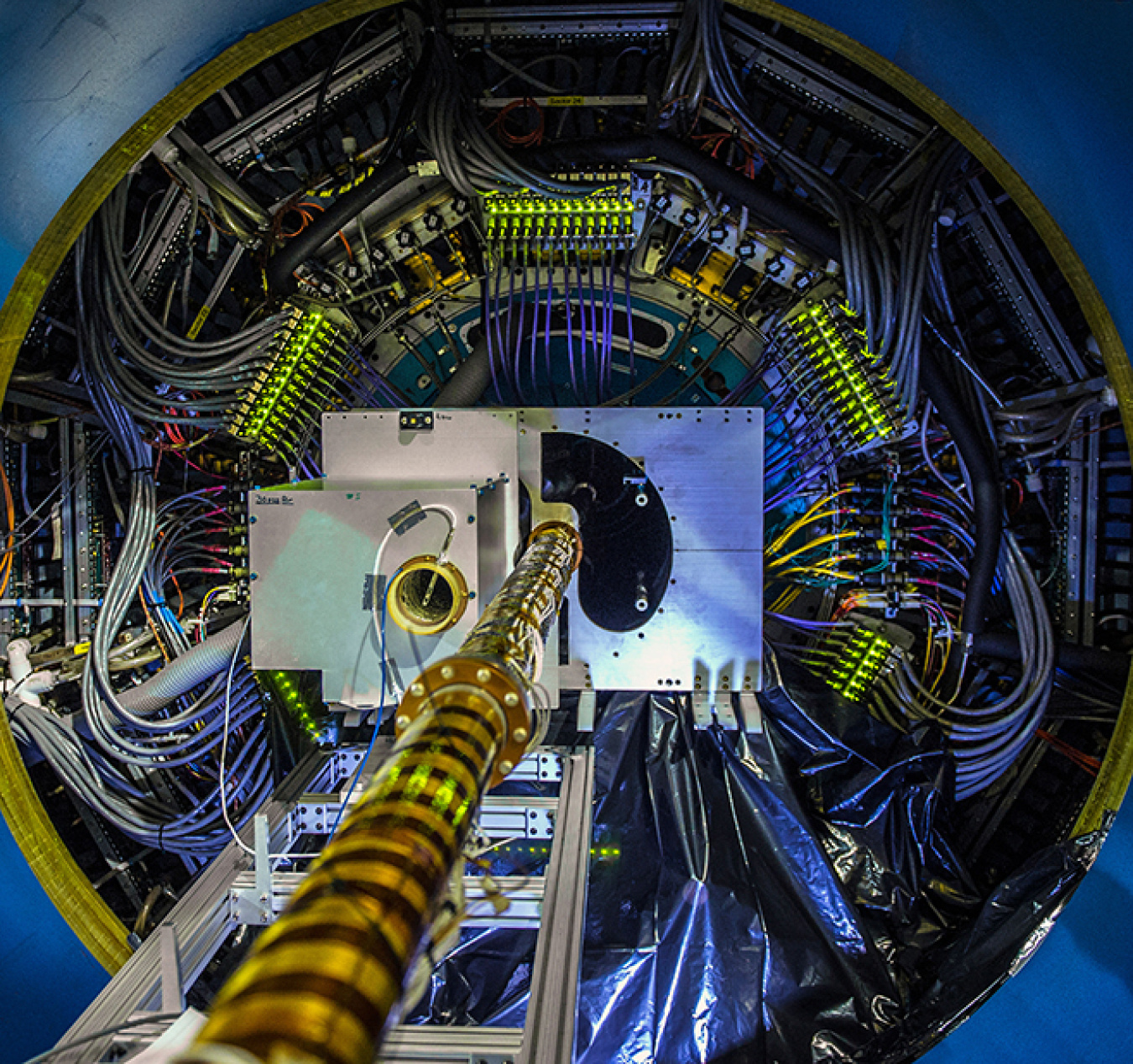 The Heavy Flavor Tracker is at the center of the STAR detector at the Relativistic Heavy Ion Collider at Brookhaven National Laboratory. Its ultrathin, high position resolution silicon sensors sit very close to the central beam pipe.