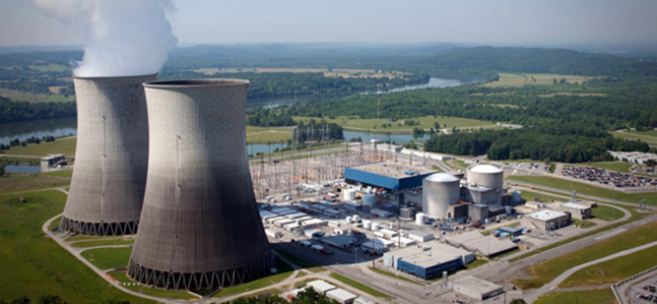 Aerial view of the TVA Watts Bar Nuclear Power Plant.