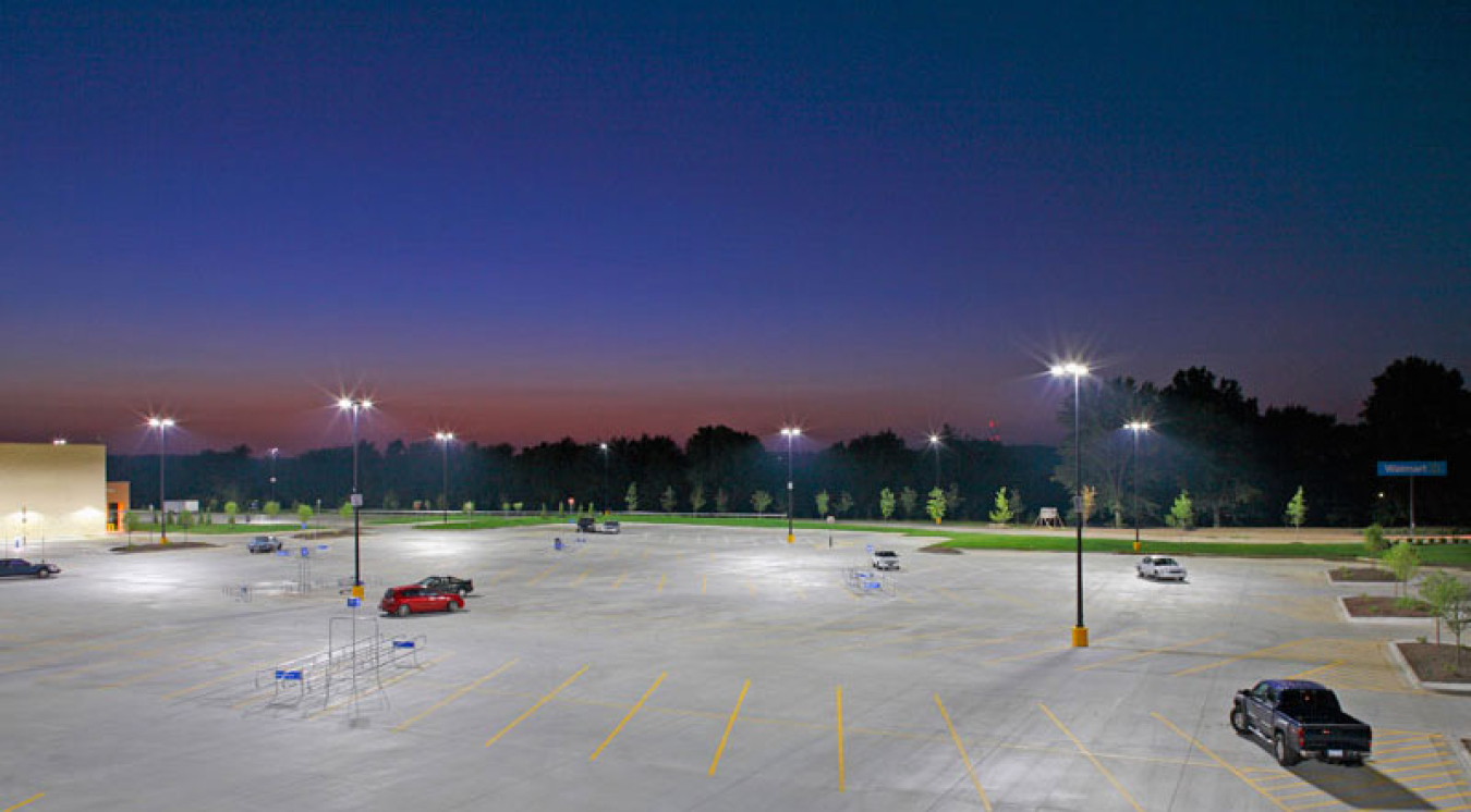 The LED Site Lighting Specification keeps the parking area well lit while limiting "light trespass" on the surrounding neighborhood.