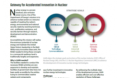 Gateway for Accelerated Innovation in Nuclear Fact Sheet Cover