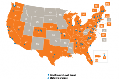U.S. map of Better Buildings Neighborhood Program partners.