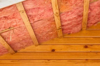 Banner image of pink insulation ceiling.