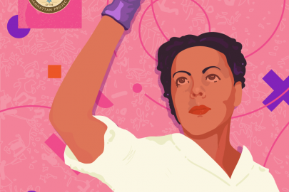 Illustration of Blanche Lawrence, a technician at the Met Lab during the Manhattan Project