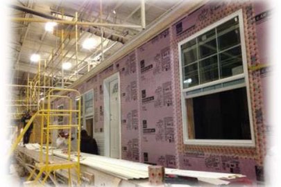 Insulation wall on an affordable house.
