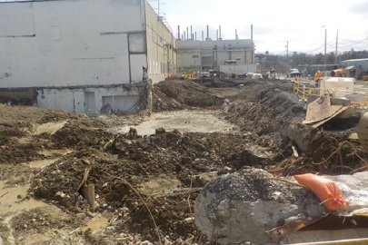       Before and after photos of the Separations Process Research Unit building demolition and site restoration fieldwork.