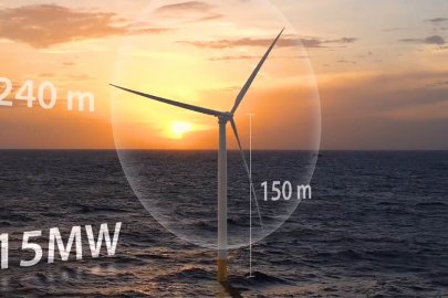 Multimegawatt reference turbine model at sea.