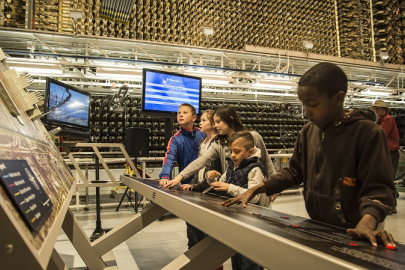 In this 2016 photo, schoolchildren explore the B Reactor, a popular field trip destination for elementary, middle, and high schools.