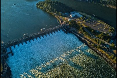 Hydropower and river.
