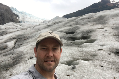 Dr. Matt Heavner enjoying a hike in the arctic.