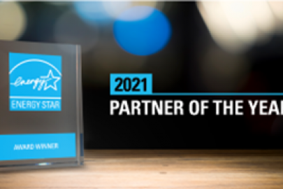 Image of the ENERGY STAR award, with the words "2021 Partner of the Year."