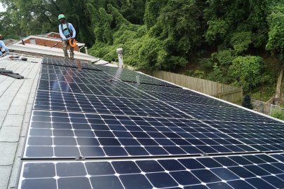 residential rooftop solar installation