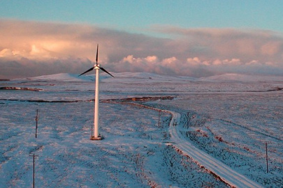 NorthWind 100 turbine in Toksook Bay, Alaska. Photo from Northern Power Systems