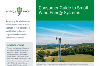 Consumer Guide to Small Wind Energy Systems Fact Sheet