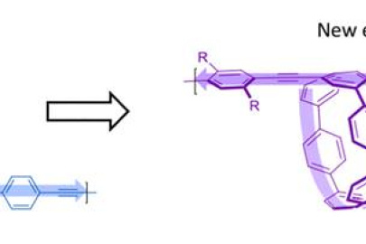 Novel research combines linear and radial molecules to create polymers with novel electronic states. The arrows indicate how electron migration flows.