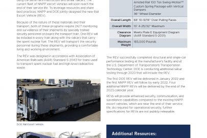 Rail Escort Vehicle Fact Sheet