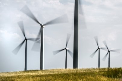Land-Based wind turbine farm.
