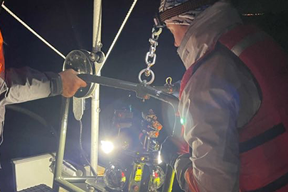 Triton team at night in the field. 