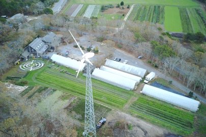 Distributed wind on a farm.