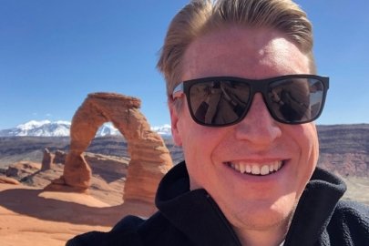 Josh Mengers, EM’s federal project director for the Energy Technology Engineering Center, is pictured at Arches National Park in Utah. 