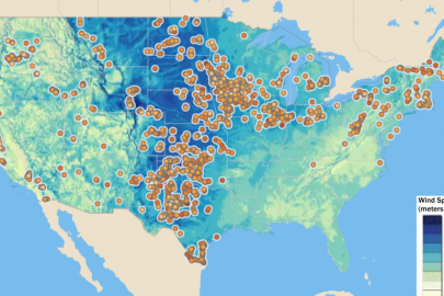 Land-based wind visualization of generator capacity in the 2022 edition of the market report.
