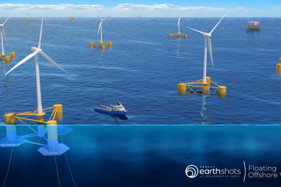 Illustration of offshore wind technology.