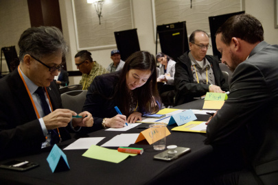 Attendees participating in the tribal leader caucus at the 2022 Tribal Clean Energy Summit. 