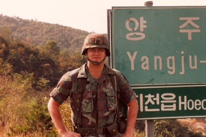 Thomas D. Bachtell  is pictured near Yangju, South Korea, north of Seoul and south of Camp Casey.