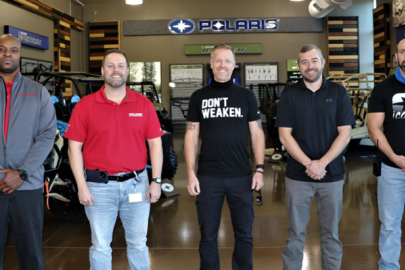Polaris Huntsville Strategic Energy Management (SEM) team from the left: Mckinley James – Plant Director, Brian Vick – EHSS Manager, Zach Pharez – Lean VIP Specialist, Bryan Ward – Facilities Engineer, Joseph Jones – EHSS Specialist