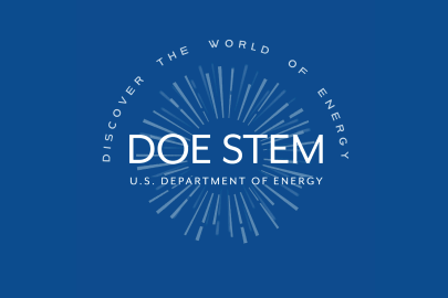 DOE STEM logo with tagline "Discover the World of Energy"