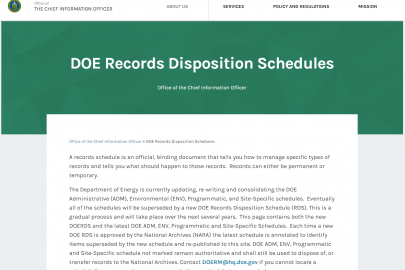 DOE Records Disposition Schedules