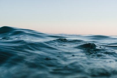 Top of the ocean waves.