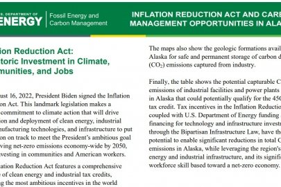 Fact Sheet: The Inflation Reduction Act and Carbon Management Opportunities in Alaska