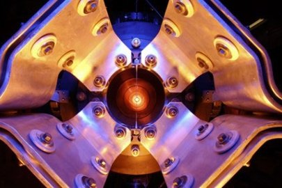 A magnetic focusing "horn" that scientists used to produce the neutrinos in Fermi National Accelerator Laboratory's NuMI beam. This method made this first-ever image of the proton using neutrinos.