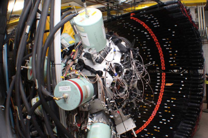 The FRIB Decay Station initiator, with the VANDLE neutron detectors on the far side and the gamma-ray detectors on the near side. These detectors were installed for the first FRIB experiment.