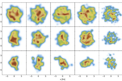 The initial state energy density distribution in the transverse plane for various choices of the model parameters.