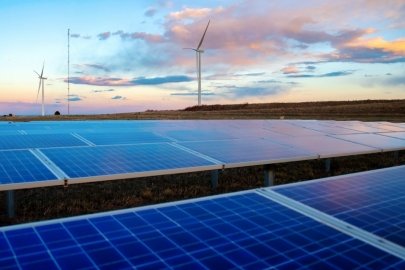 Wind turbines and solar panels