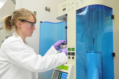 a photo of a person in a lab