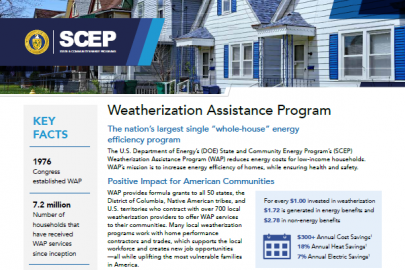 Weatherization Assistance Program Department of Energy