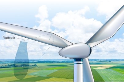 Graphic illustration of a wind turbine. 