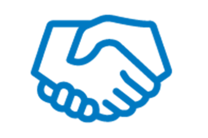 An icon of shaking hands.