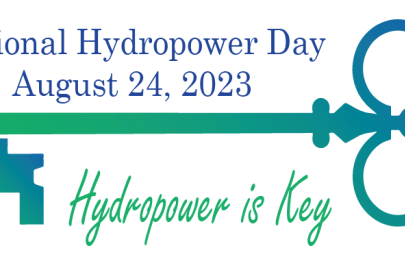 illustration of old fashioed key with message National Hydropower Day August 24, 2023: Hydropower is Key