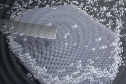 Artist’s rendition of a working electrode used to separate water by electrochemical means.