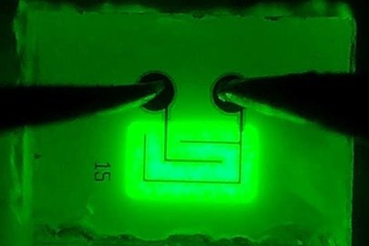 A green light-emitting diode.