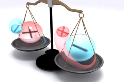 The weight of antihydrogen atoms (a positively charged positron or anti-electron orbiting a negatively charged antiproton) balances the weight of hydrogen atoms (a negatively charged electron orbiting a positively charged proton).
