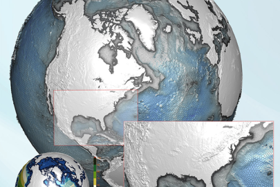 The Model for Prediction Across Scales framework uses unstructured Voronoi tessellation meshes for sea ice dynamics. This approach captures sea ice in greater complexity than other methods and allows researchers to focus on specific regions of interest.